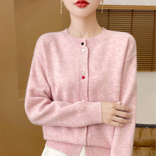 Women’s Crewneck Button Cardigan Sweater