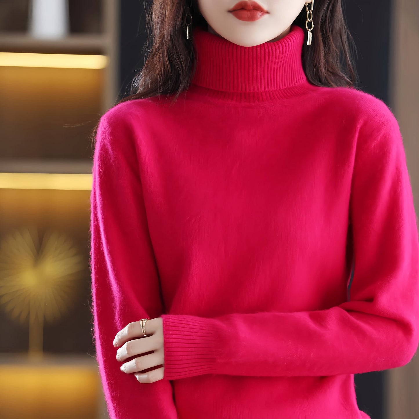 Women’s Turtleneck Pullover Sweater Top