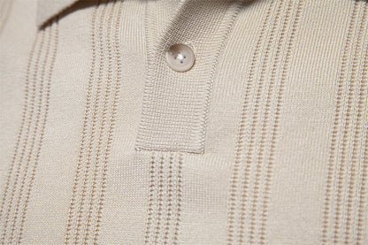 Textured Stripe Polo Shirt