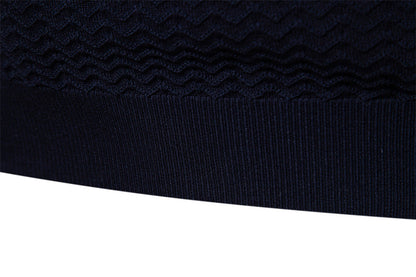 Men’s Striped Zip Polo Shirt