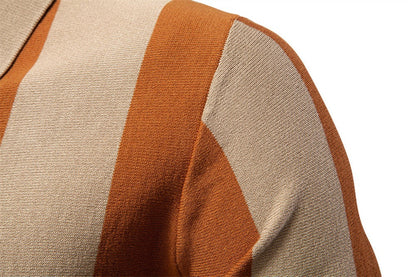 Men’s Bold Stripe Zip Polo Shirt