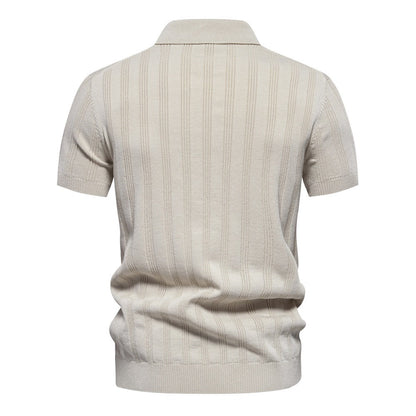 Textured Stripe Polo Shirt