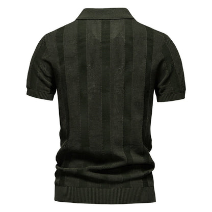 Men’s Ribbed Knit Polo Shirt