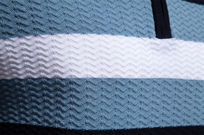 Men’s Striped Zip Polo Shirt