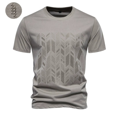 Textured Graphic Cotton Blend T-Shirt