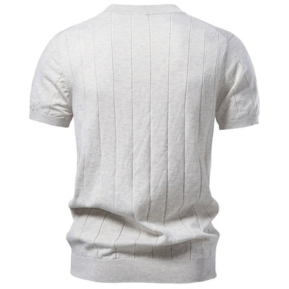 Textured Cotton Knit T-Shirt