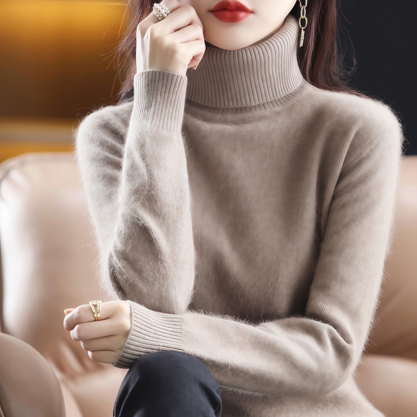 Women’s Stacked Collar Pullover Sweater