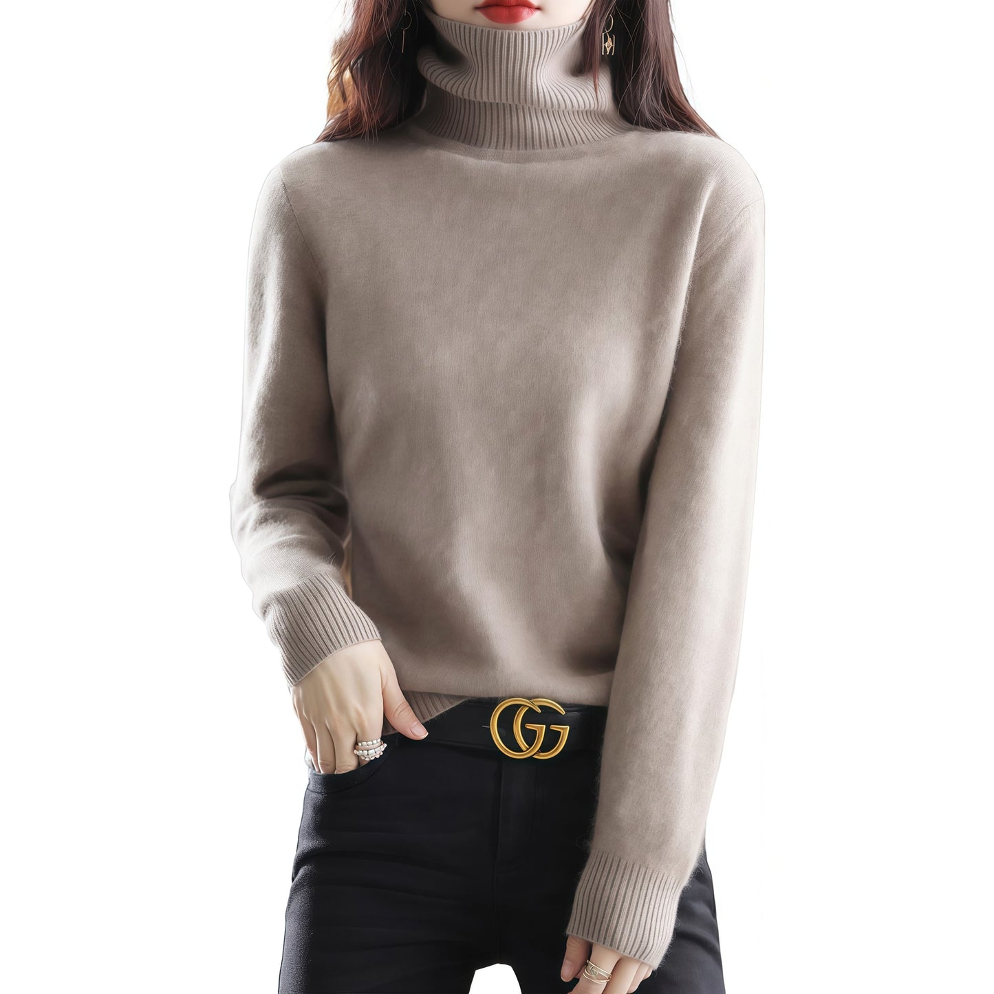 Women’s Stacked Collar Pullover Sweater