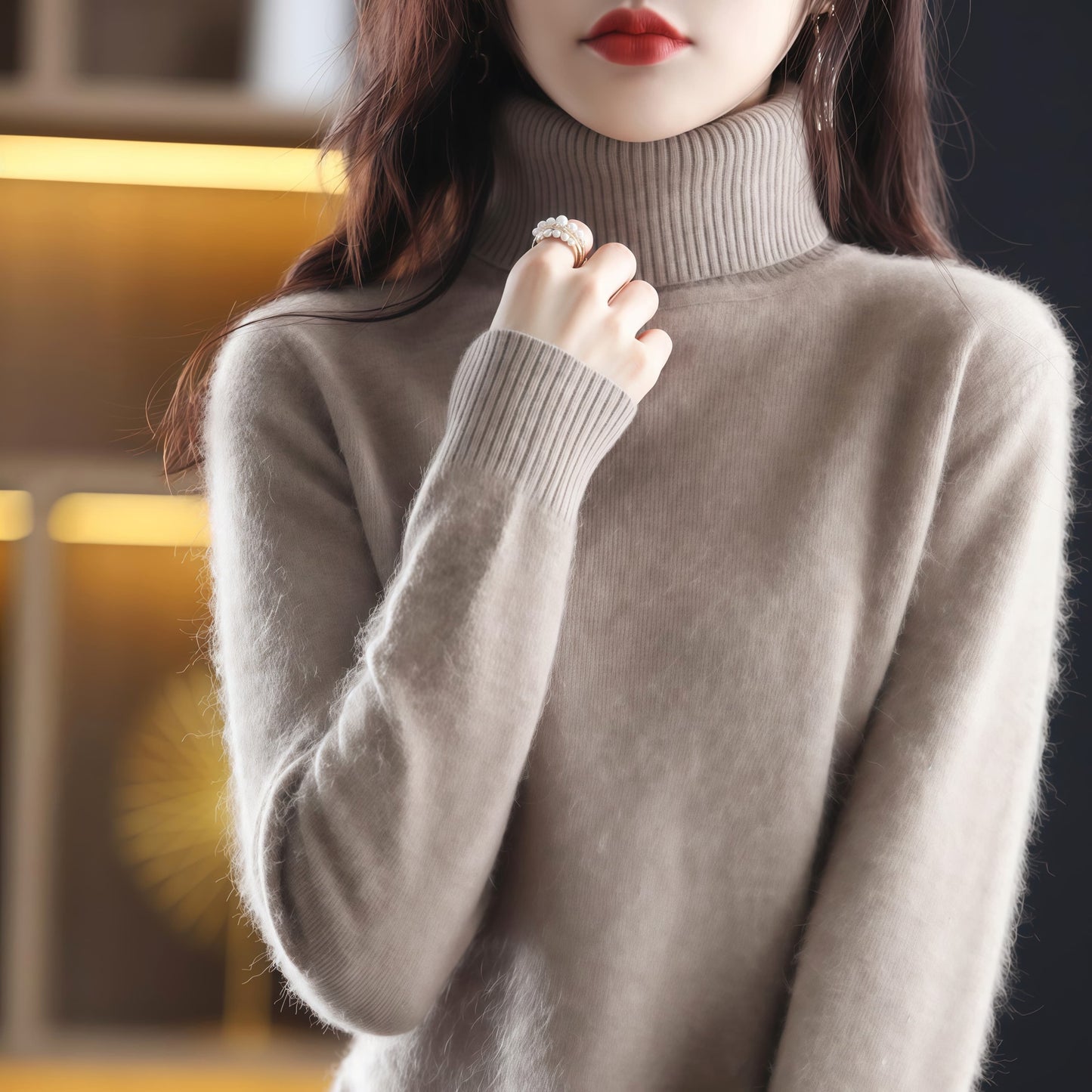 Women’s Stacked Collar Pullover Sweater