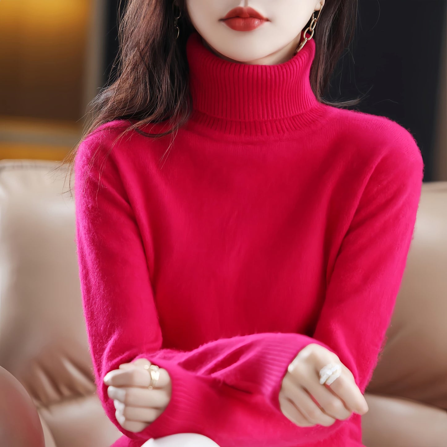 Women’s Turtleneck Pullover Sweater Top