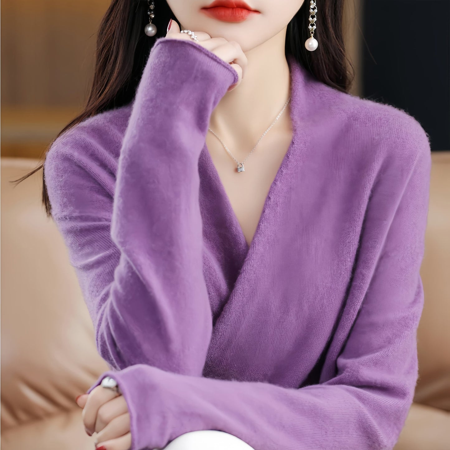 Women’s V Neck Pullover Sweater