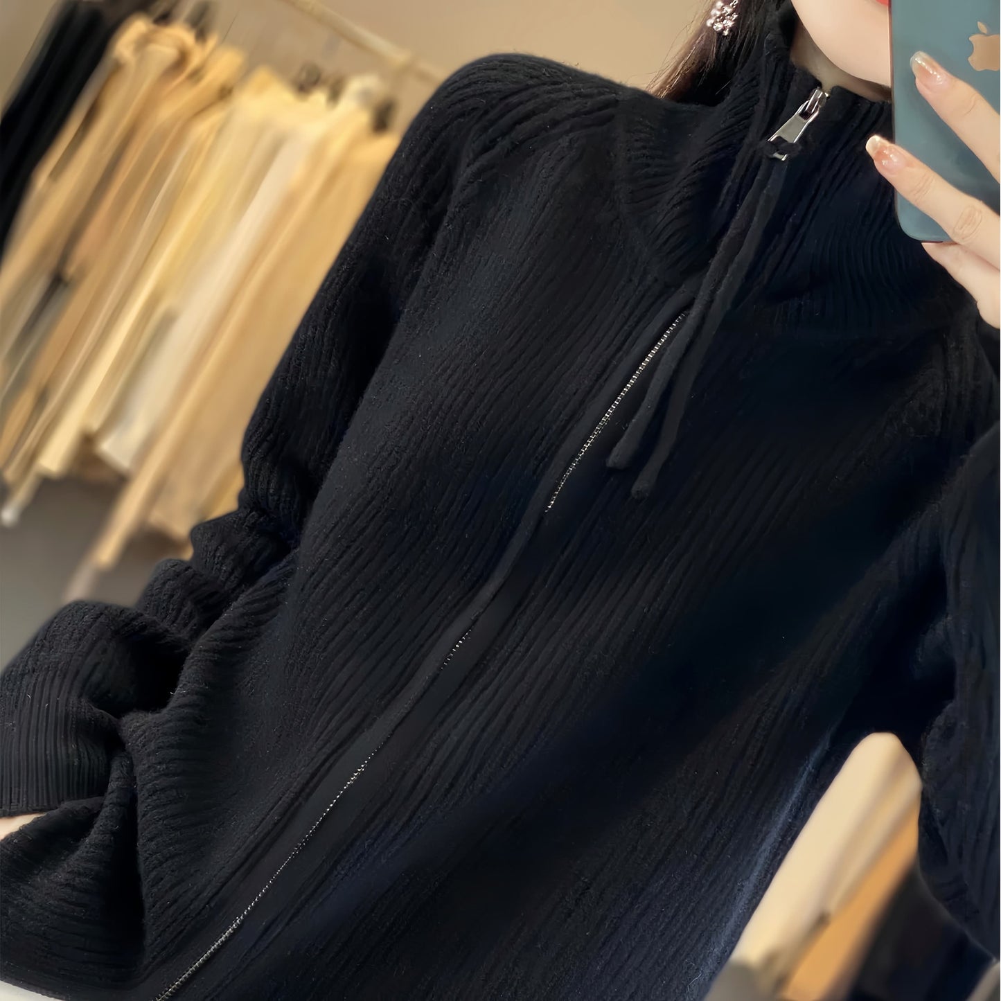 Women’s Full Zip Turtleneck Sweater